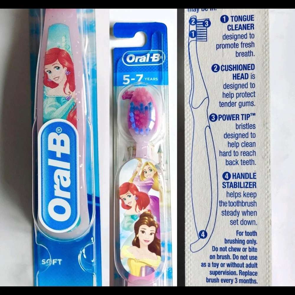 🎈$4🎈NEW Oral-B Disney Princess Ariel Toothbrush Age 5-7 Soft (1 Brush)